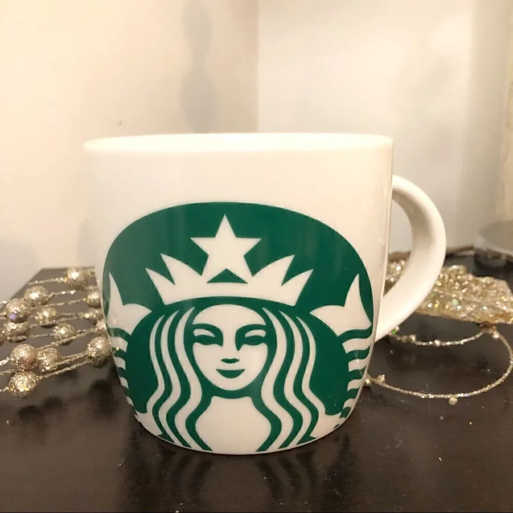 Starbucks White Ceramic Coffee Mug 14 Fl. Oz.